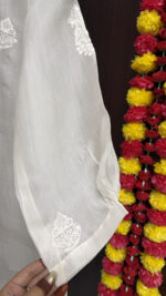 DYEABLE PURE & PREMIUM ORGANZA CHIKANKARI SHIRT - Image 4