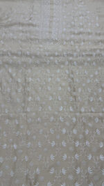 DYEABLE PURE & PREMIUM MONGA SILK CHIKANKARI MEN'S KURTA FABRIC - Image 4