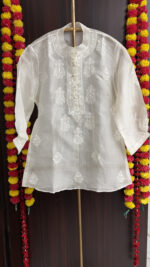 DYEABLE PURE & PREMIUM ORGANZA CHIKANKARI SHIRT