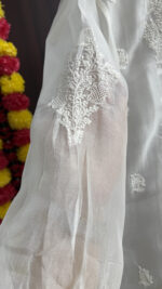 Dyeable Pure & Premium Organza Chikankari Shirt - Image 3