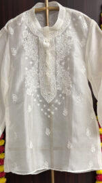organza chikankari shirt