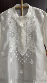 Dyeable Pure & Premium Organza Chikankari Shirt - Image 2