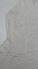 DYEABLE PURE & PREMIUM GEORGETTE CHIKANKARI ANARKALI & DUPATTA SET - Image 4