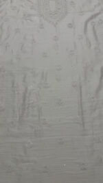 DYEABLE CHANDERI SILK CHIKANKARI MEN'S KURTA FABRIC - Image 3