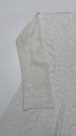 DYEABLE PURE & PREMIUM GEORGETTE CHIKANKARI ANARKALI & DUPATTA FABRIC SET - Image 4
