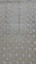 DYEABLE PURE & PREMIUM MONGA SILK CHIKANKARI MEN'S KURTA FABRIC - Image 2