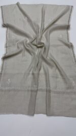 DYEABLE PURE & PREMIUM SILVER TISSUE CHIKANKARI ANRAKALI & DUPATTA SET - Image 2