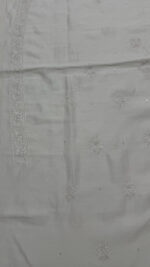 DYEABLE CHANDERI SILK CHIKANKARI MEN'S KURTA FABRIC - Image 7