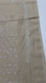 DYEABLE PURE & PREMIUM MONGA SILK CHIKANKARI MEN'S KURTA FABRIC - Image 7