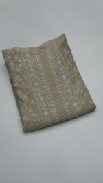 DYEABLE PURE & PREMIUM MONGA SILK CHIKANKARI MEN'S KURTA FABRIC