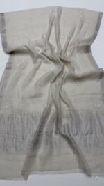 DYEABLE PURE & PREMIUM SILVER TISSUE CHIKANAKRI & MUKAISH KURTA & DUPATTA SET - Image 2