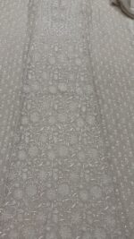 DYEABLE PURE & PREMIUM SILVER TISSUE CHIKANKARI ANRAKALI & DUPATTA SET - Image 5