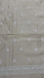 DYEABLE PURE & PREMIUM MONGA SILK CHIKANKARI MEN'S KURTA FABRIC - Image 6