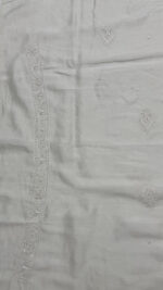 DYEABLE CHANDERI SILK CHIKANKARI MEN'S KURTA FABRIC - Image 7