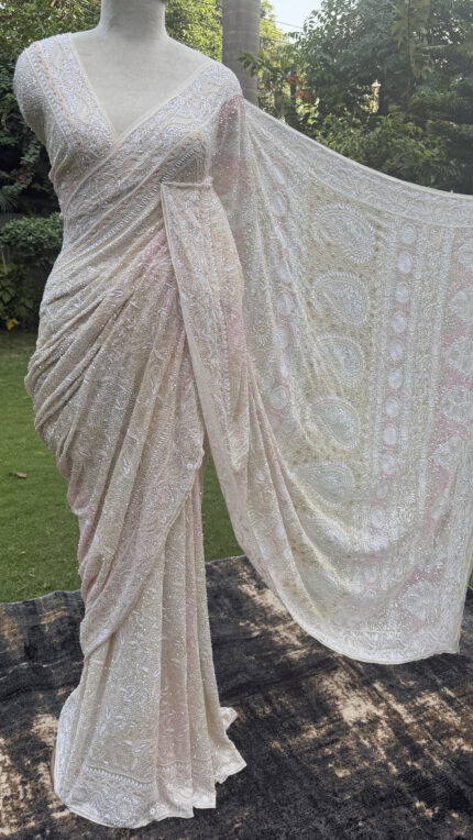 premium 1 tar chikankari saree