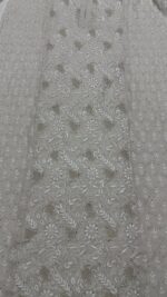 DYEABLE PURE & PREMIUM SILVER TISSUE CHIKANAKRI & MUKAISH KURTA & DUPATTA SET - Image 5
