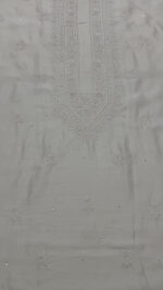 DYEABLE CHANDERI SILK CHIKANKARI MEN'S KURTA FABRIC - Image 2
