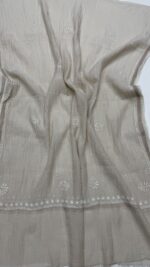 DYEABLE PURE & PREMIUM SILVER TISSUE CHIKANKARI KURTA & DUPATTA SET - Image 2