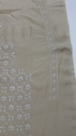 Dyeable Pure Premium Monga Silk Chikankari Men's Kurta Fabric - Image 7