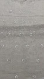 DYEABLE PURE & PREMIUM SILVER TISSUE CHIKANKARI KURTA & DUPATTA SET - Image 6