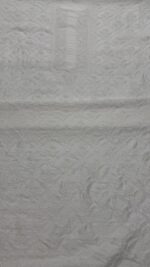 DYEABLE CHANDERI SILK CHIKANKARI MEN'S KURTA FABRIC - Image 4