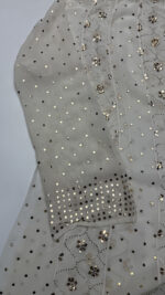 Dyeable Pure & Premium Georgette Mukaish Anarkali Dupatta Fabric Set - Image 4