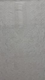 DYEABLE CHANDERI SILK CHIKANKARI MEN'S KURTA FABRIC - Image 2