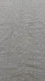 DYEABLE PURE & PREMIUM SILVER TISSUE CHIKANKARI KURTA & DUPATTA SET - Image 4