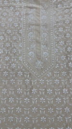 Dyeable Pure Premium Monga Silk Chikankari Men's Kurta Fabric - Image 2