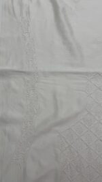 DYEABLE CHANDERI SILK CHIKANKARI MEN'S KURTA FABRIC - Image 6