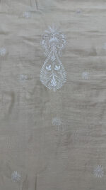 DYEABLE PURE & PREMIUM MONGA SILK CHIKANKARI MEN'S KURTA FABRIC - Image 5