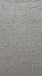 DYEABLE PURE & PREMIUM SILVER TISSUE CHIKANAKRI KURTA & DUPATTA SET - Image 3