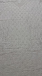 DYEABLE CHANDERI SILK CHIKANKARI MEN'S KURTA FABRIC - Image 3