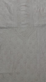 DYEABLE CHANDERI SILK CHIKANKARI MEN'S KURTA FABRIC - Image 2