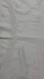DYEABLE CHANDERI SILK CHIKANKARI MEN'S KURTA FABRIC - Image 7