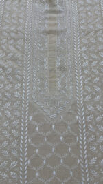 DYEABLE PURE & PREMIUM MONGA SILK CHIKANKARI MEN'S KURTA FABRIC - Image 2