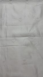 DYEABLE CHANDERI SILK CHIKANKARI MEN'S KURTA FABRIC - Image 6