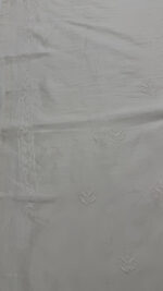 DYEABLE CHANDERI SILK CHIKANKARI MEN'S KURTA FABRIC - Image 7