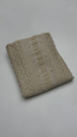 DYEABLE PURE & PREMIUM MONGA SILK CHIKANKARI MEN'S KURTA FABRIC
