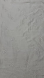 DYEABLE CHANDERI SILK CHIKANKARI MEN'S KURTA FABRIC - Image 6