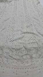 DYEABLE PURE & PREMIUM GEORGETTE CHIKANKARI & MUKAISH ANARKALI & DUPATTA SET - Image 5