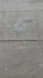 DYEABLE PURE & PREMIUM MONGA SILK CHIKANKARI MEN'S KURTA FABRIC - Image 5