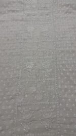 DYEABLE PURE & PREMIUM SILVER TISSUE CHIKANAKRI KURTA & DUPATTA SET - Image 4