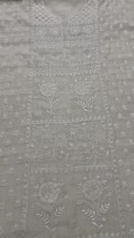 DYEABLE PURE & PREMIUM SILVER TISSUE CHIKANAKRI KURTA & DUPATTA SET - Image 3