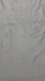 DYEABLE CHANDERI SILK CHIKANKARI MEN'S KURTA FABRIC - Image 2