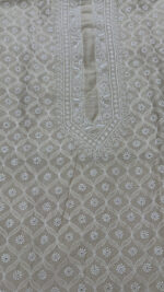 DYEABLE PURE & PREMIUM MONGA SILK CHIKANKARI MEN'S KURTA FABRIC - Image 2