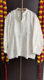 chanderi silk chikankari top