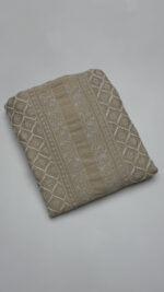 DYEABLE PURE & PREMIUM MONGA SILK CHIKANKARI MEN'S KURTA FABRIC