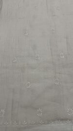 DYEABLE PURE & PREMIUM SILVER TISSUE CHIKANKARI KURTA & DUPATTA SET - Image 7