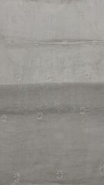 DYEABLE PURE & PREMIUM SILVER TISSUE CHIKANKARI KURTA & DUPATTA SET - Image 6